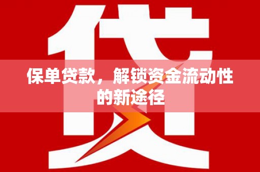 罗东保单贷款，解锁资金流动性的新途径