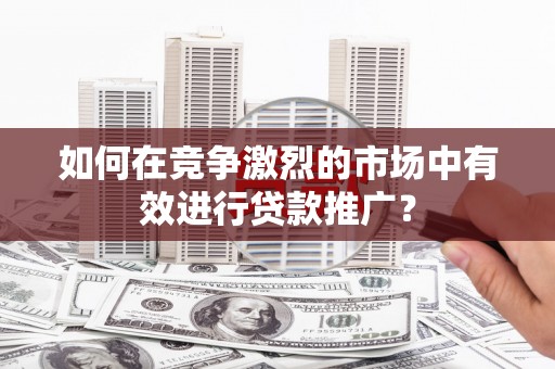 埔心如何在竞争激烈的市场中有效进行贷款推广？