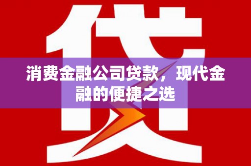 卓溪消费金融公司贷款，现代金融的便捷之选