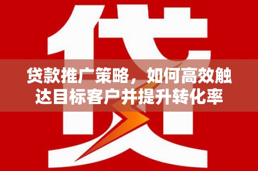 成安贷款推广策略，如何高效触达目标客户并提升转化率