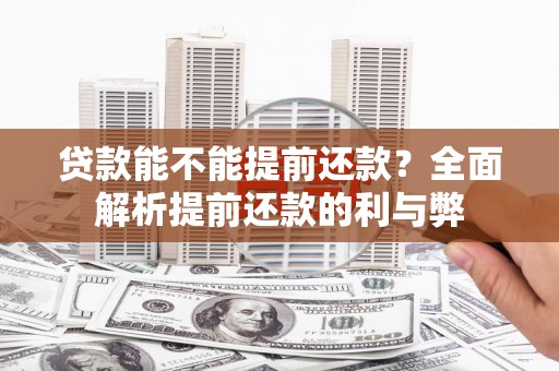 宝兴贷款能不能提前还款？全面解析提前还款的利与弊