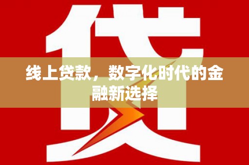 金坛线上贷款，数字化时代的金融新选择